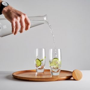 Geometric Glass Carafe Modern Water Jug, Wine Decanter, and Juice Pitcher