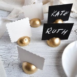Geometric Gold Wedding Table Place Card Holder Elevate Your Reception Decor