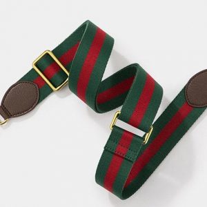 GG Supreme Canvas and Leather Crossbody Strap in Green, Red, Brown, and Yellow