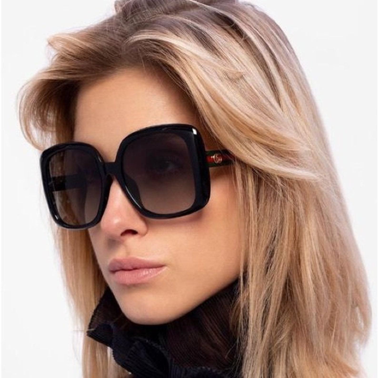 GG0713S Bold and Oversized Black Sunglasses for Women