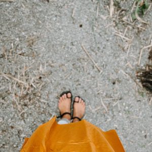 Golden Glow Sustainable 3/4 Sleeve Dress for All Seasons