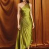 Golden Goddess Helena Pleated Dress for Enchanting Occasions