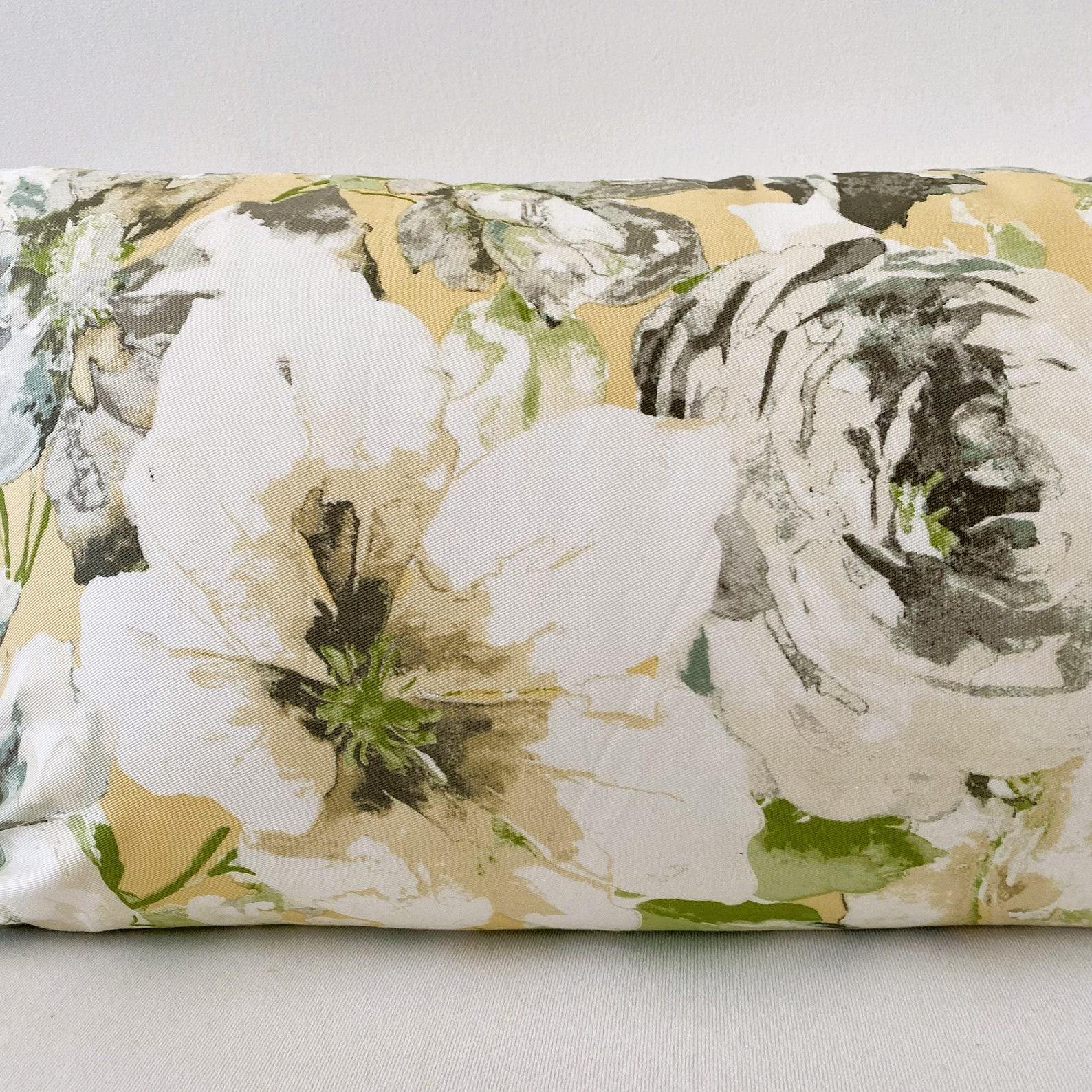 Golden Hour Glow Illuminate Your Space with Our Yellow Floral Lumbar Pillow