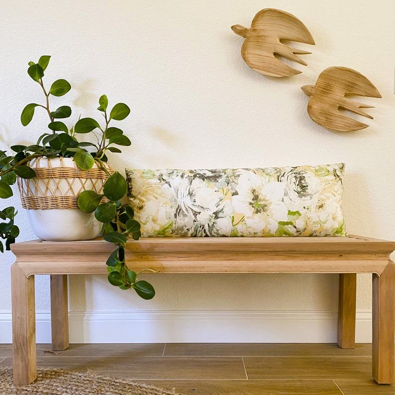 Golden Hour Glow Illuminate Your Space with Our Yellow Floral Lumbar Pillow