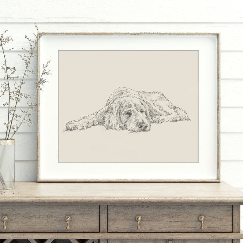 Golden Retriever Goldendoodle Dog Art Print – Original Artwork by Ethan Harper