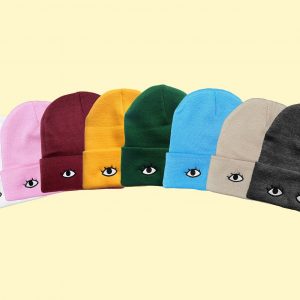 Goldenbeets Embroidered Knit Beanie Cap with Eyes Cozy Warmth with a Touch of Whimsy