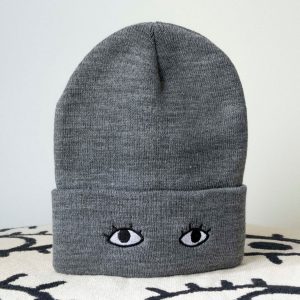 Goldenbeets Embroidered Knit Beanie Cap with Eyes Cozy Warmth with a Touch of Whimsy