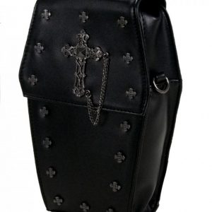 GOTHX Mini Black Vegan Gothic Cross Coffin Chain Bag – Embrace the Darkness with Style