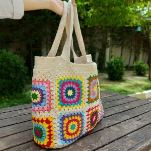 Granny Square Crochet Bag A Boho Patchwork Masterpiece for Beach Days and Beyond