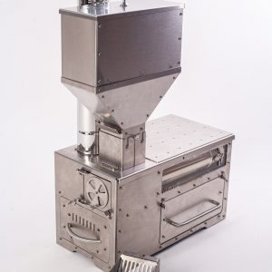 Gravity Feed Pellet Stove Outdoor Camping and Small Space Heating Solution with Oven and Cooktop