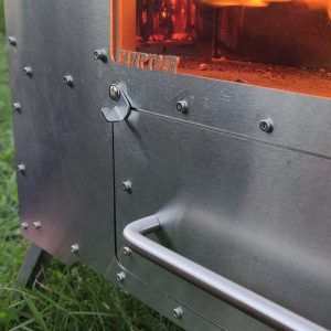Gravity Feed Pellet Stove Outdoor Camping and Small Space Heating Solution with Oven and Cooktop
