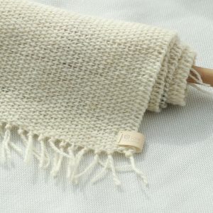 Green Dip Dye Wool Tapestry – Japandi Fiber Art Wall Hanging – Modern Minimalist Home Decor