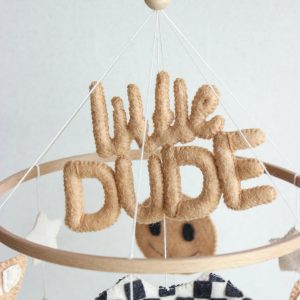 Groovy Little Dude Mobile Retro Checkered Nursery Vibes