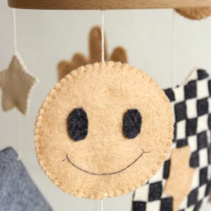 Groovy Little Dude Mobile Retro Checkered Nursery Vibes