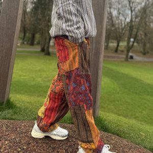 Groovy Mushroom Dance Unisex Hippie Trousers for Festival Vibes
