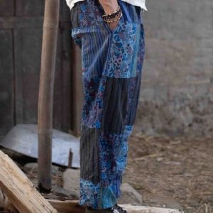 Groovy Mushroom Dance Unisex Hippie Trousers for Festival Vibes