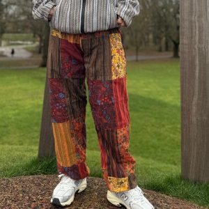 Groovy Mushroom Dance Unisex Hippie Trousers for Festival Vibes