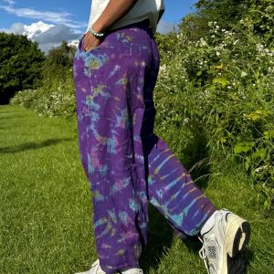 Groovy Tie-Dye Chilled Pants Unisex Hippie Harem Dungarees for Yoga, Festivals, and Boho Vibes