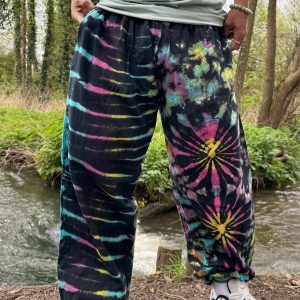 Groovy Tie-Dye Chilled Pants Unisex Hippie Harem Dungarees for Yoga, Festivals, and Boho Vibes