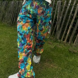 Groovy Tie-Dye Hippie Pants Mushroom Magic for Festival Vibes and Yoga Bliss