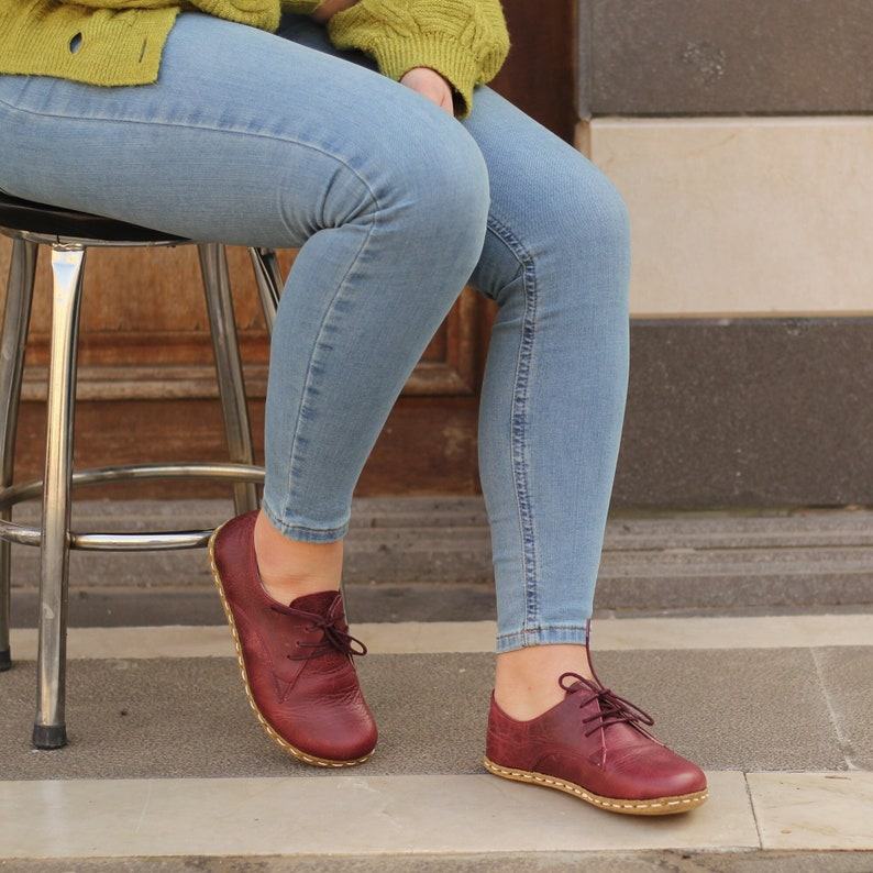 Grounding Barefoot Shoes for Women Embrace Nature’s Embrace in Crazy Burgundy