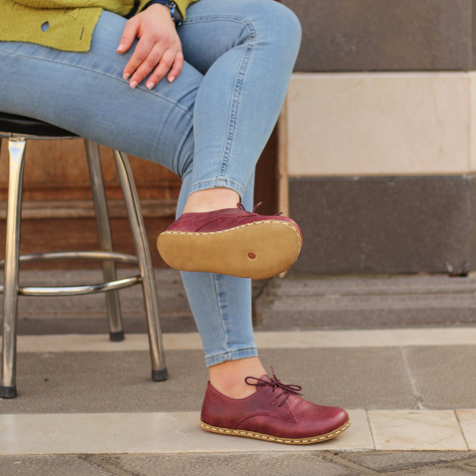 Grounding Barefoot Shoes for Women Embrace Nature’s Embrace in Crazy Burgundy