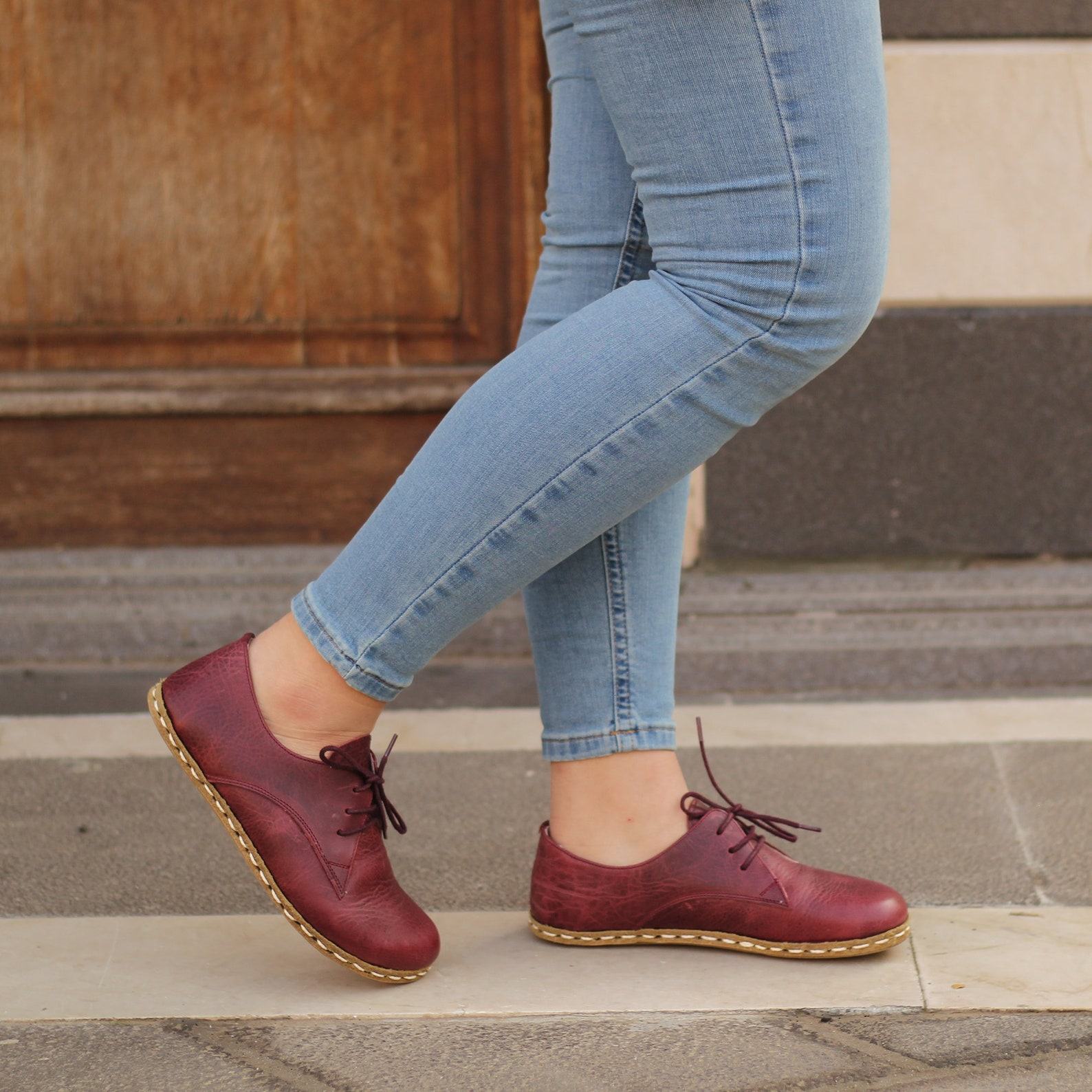 Grounding Barefoot Shoes for Women Embrace Nature’s Embrace in Crazy Burgundy
