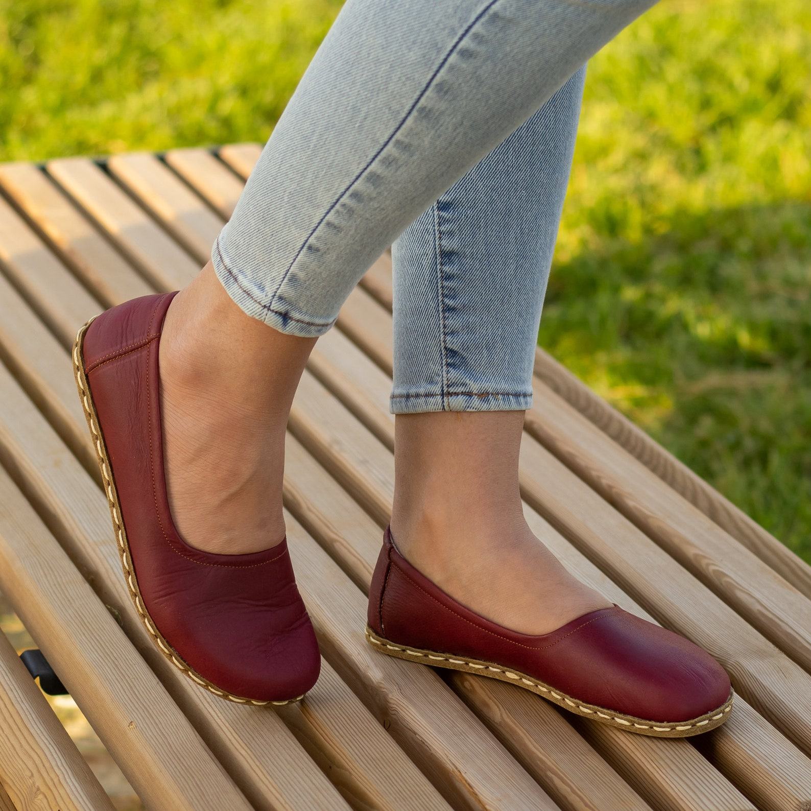Grounding Barefoot Shoes for Women Embrace Nature’s Energy with Crazy Burgundy Earthing Footwear