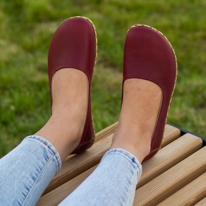 Grounding Barefoot Shoes for Women Embrace Nature’s Energy with Crazy Burgundy Earthing Footwear