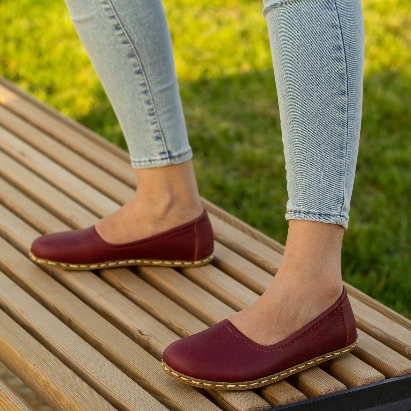Grounding Barefoot Shoes for Women Embrace Nature’s Energy with Crazy Burgundy Earthing Footwear