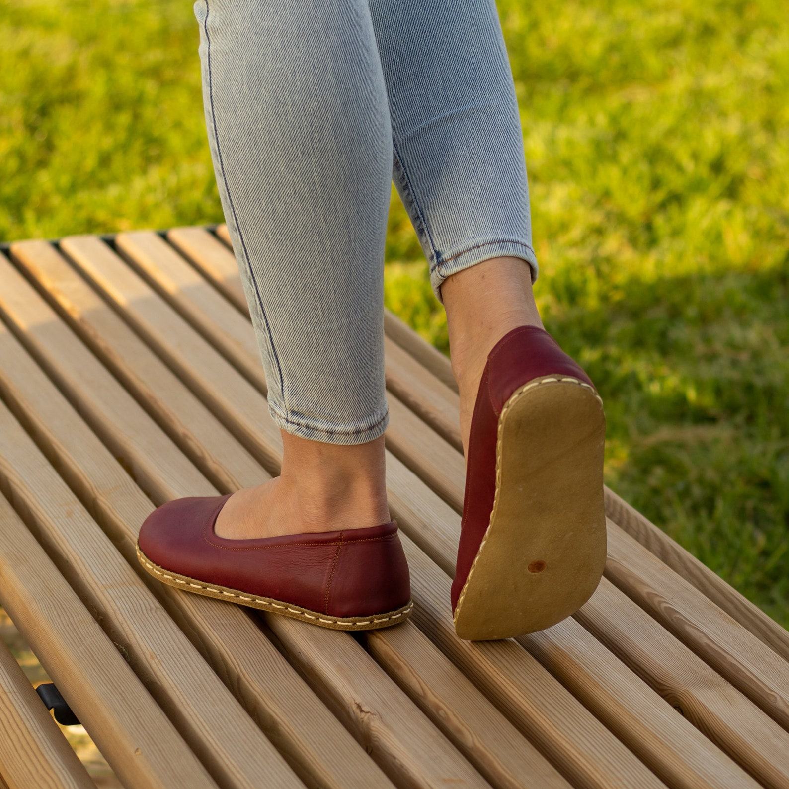 Grounding Barefoot Shoes for Women Embrace Nature’s Energy with Crazy Burgundy Earthing Footwear