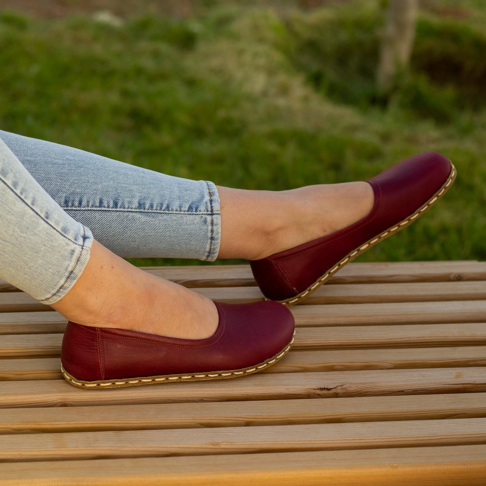 Grounding Barefoot Shoes for Women Embrace Nature’s Energy with Crazy Burgundy Earthing Footwear