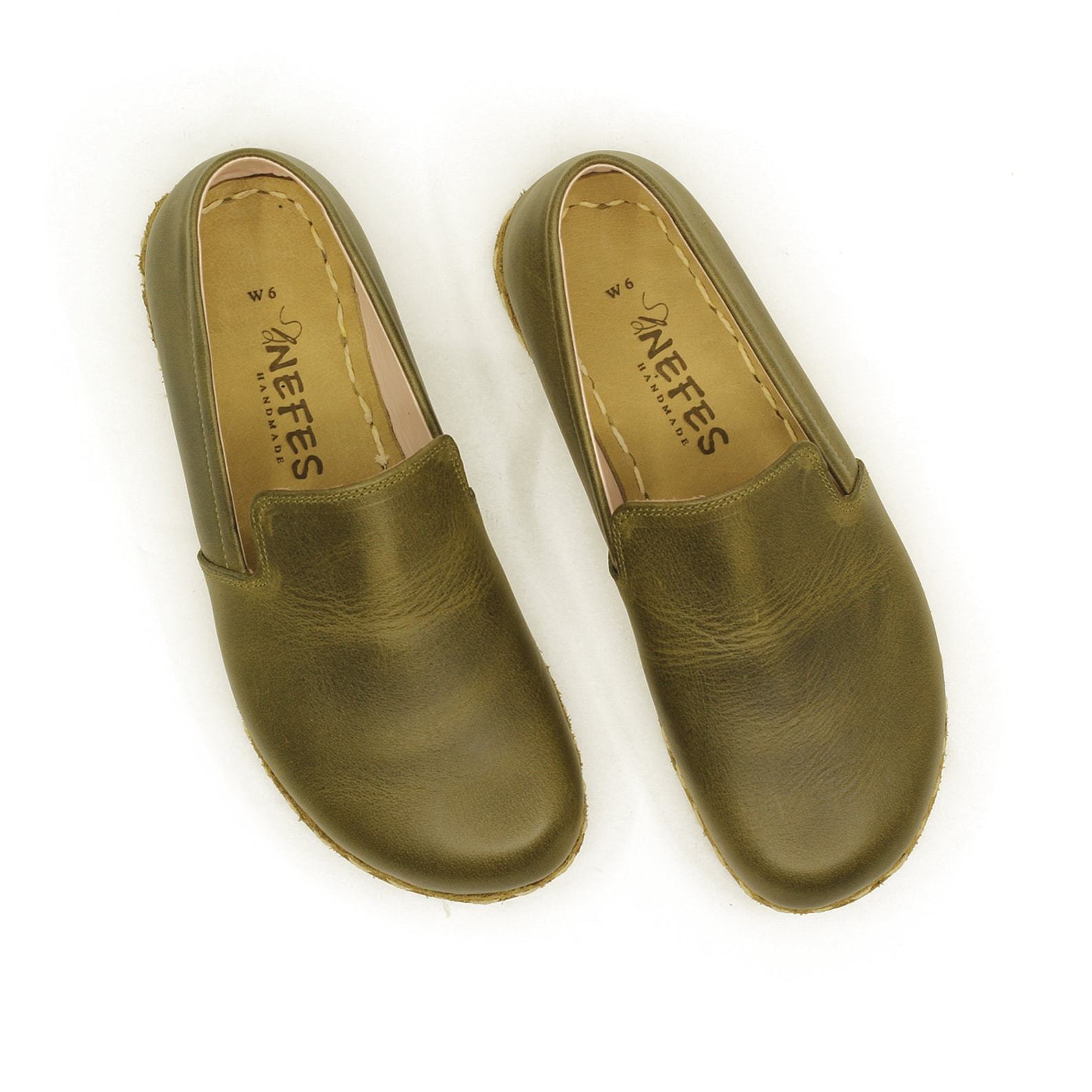 Grounding Shoes for Men Embrace Nature’s Energy with Handmade, Barefoot Green Loafers