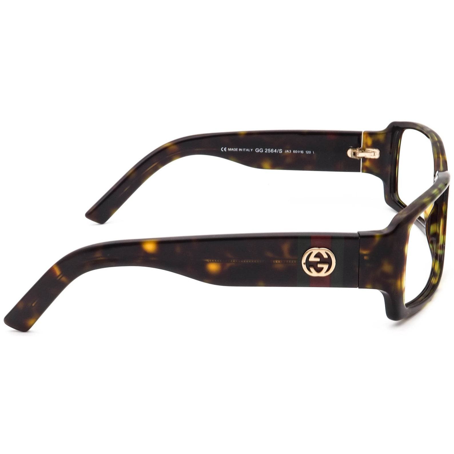 Gucci GG 2564/S JA3 Dark Tortoise Rectangular Sunglasses Frame Only, 60 mm, Made in Italy