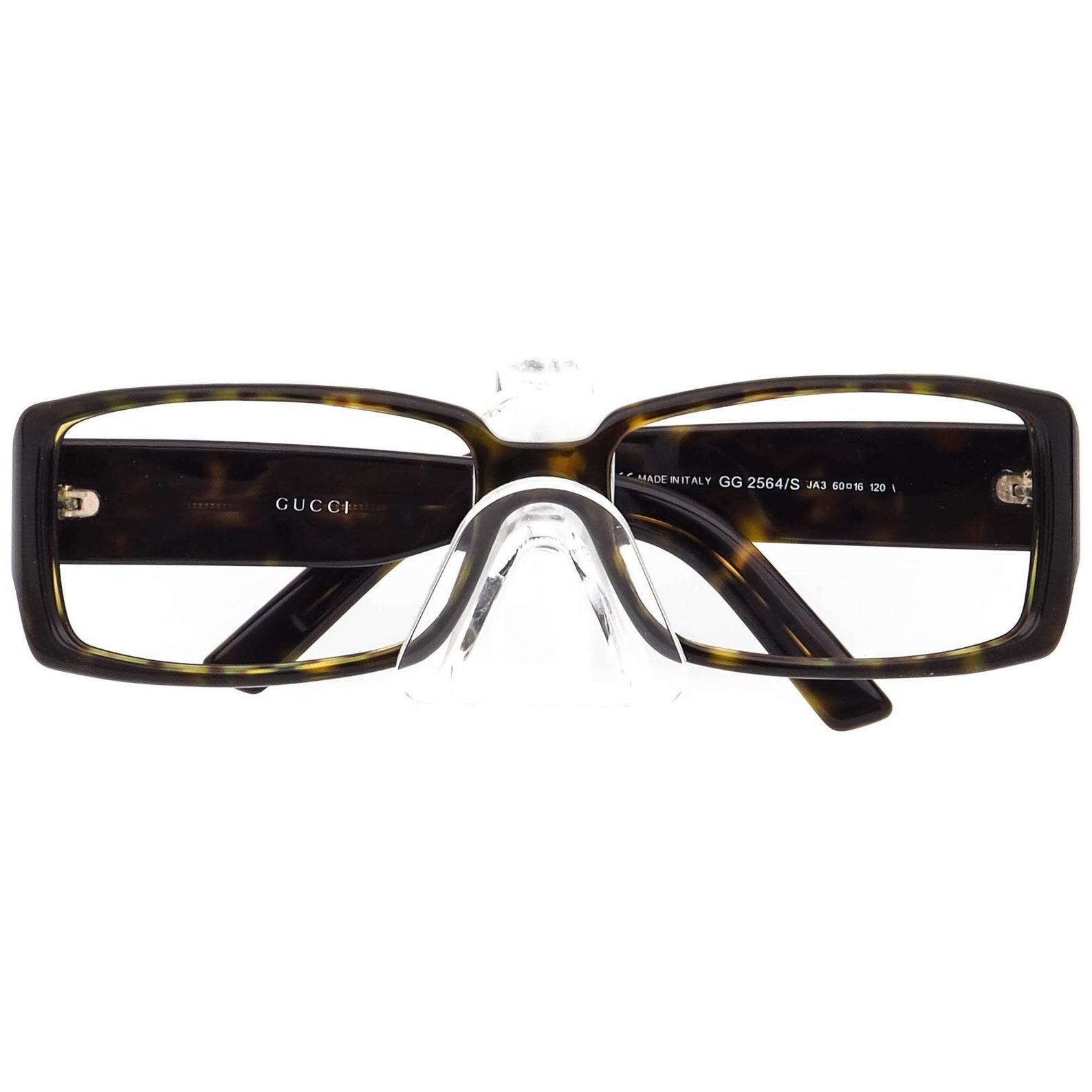 Gucci GG 2564/S JA3 Dark Tortoise Rectangular Sunglasses Frame Only, 60 mm, Made in Italy