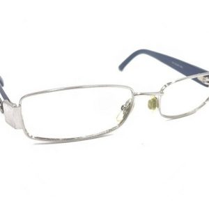 Gucci GG 2854 EU0 Silver Blue Rectangle Eyeglasses Frames 53-17 135 Italy Elevate Your Style with Iconic Italian Craftsmanship