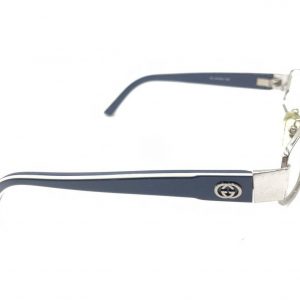 Gucci GG 2854 EU0 Silver Blue Rectangle Eyeglasses Frames 53-17 135 Italy Elevate Your Style with Iconic Italian Craftsmanship