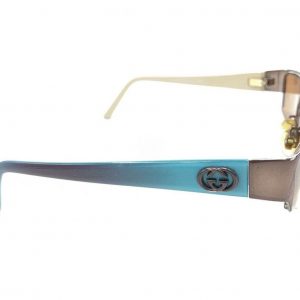Gucci GG 4229 6M9 Brown Blue Half-Rim Eyeglasses Frames Elevate Your Style with Italian Craftsmanship