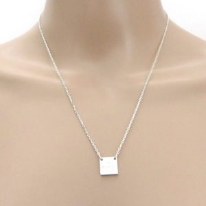 Gucci Sterling Silver Mini Square Tag Pendant Necklace Timeless Elegance for the Modern Style Icon