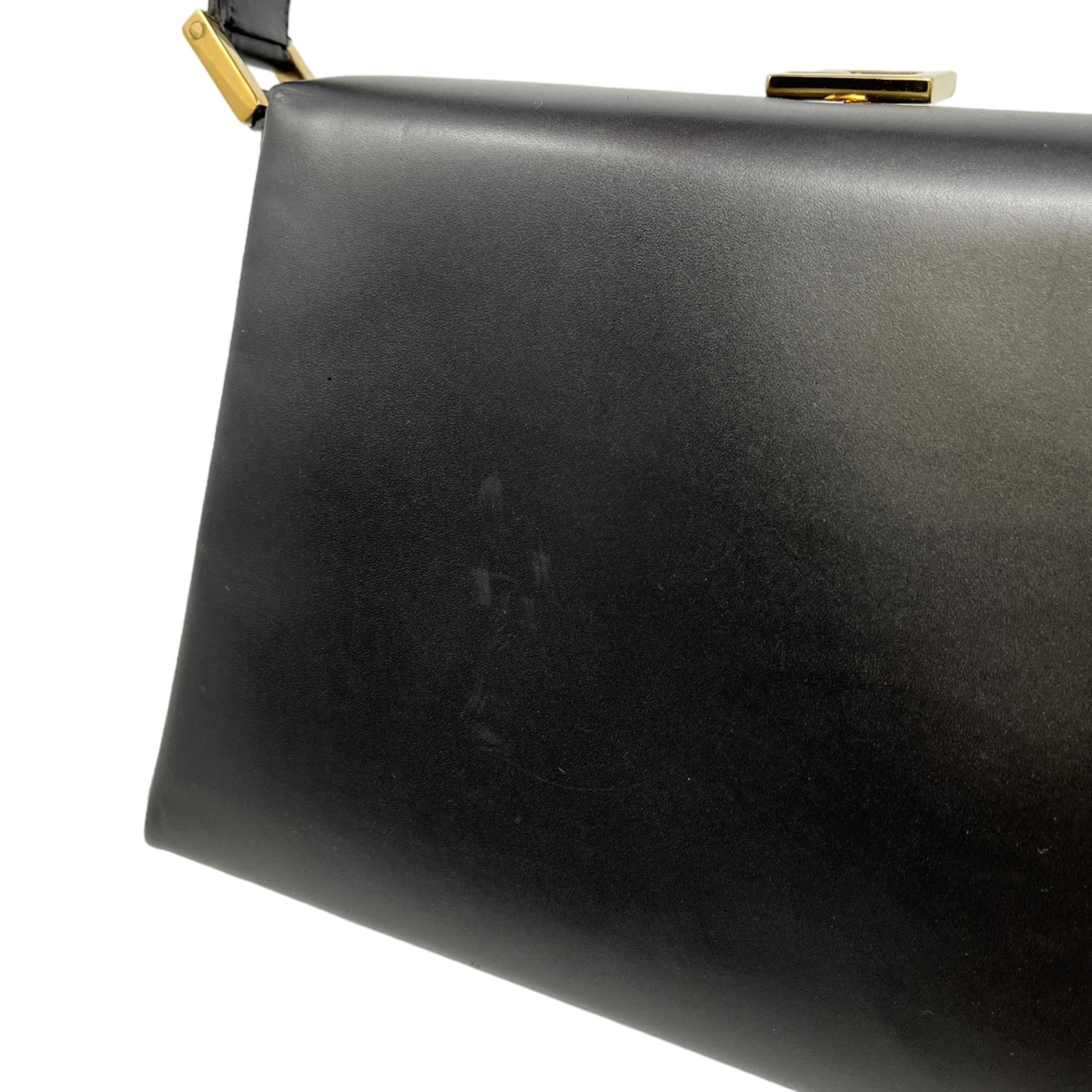 GUCCI Vintage G Square Mini Shoulder Bag Timeless Elegance in Dark Gray Gold Leather