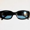 GUCCI Vintage Sunglasses Rare Black Oval GG2409/S Square Rectangular Silver Frame with Cobalt Blue Lens, Worn by Migos, 2Chainz, Rihanna, and Lady Gaga