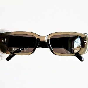 GUCCI Vintage Sunglasses Rare GG2409/N/S Oval Frame, Gosha Gray Clear Moda Rectangular, Migos Rihanna Anuell AA 90s New NOS