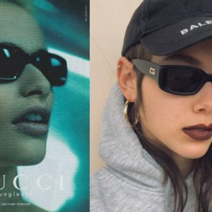 GUCCI Vintage Sunglasses Rare GG2409/N/S Oval Frame, Gosha Gray Clear Moda Rectangular, Migos Rihanna Anuell AA 90s New NOS