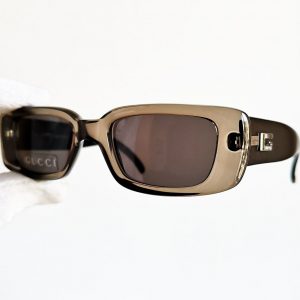 GUCCI Vintage Sunglasses Rare GG2409/N/S Oval Frame, Gosha Gray Clear Moda Rectangular, Migos Rihanna Anuell AA 90s New NOS