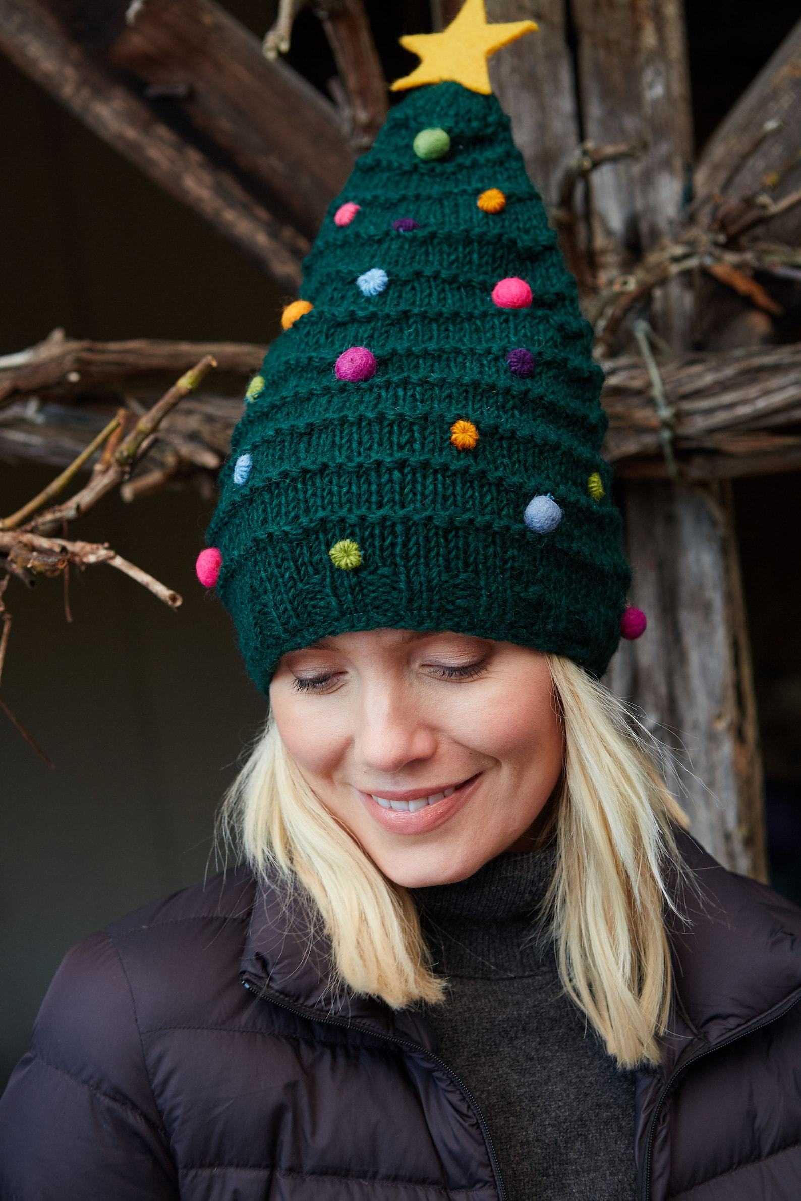 Hand Knitted Christmas Tree Hat The Perfect Festive Accessory for the Holidays - Image 4