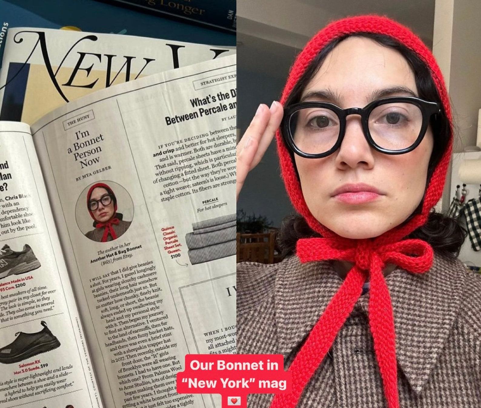 Hand-Knitted Crimson Bow Tie Bonnet A Timeless Accessory for the Discerning Gentleman - Image 2