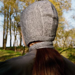 Hand-Knitted Mohair Bonnet Cozy Warmth in a Melange Grey Hue