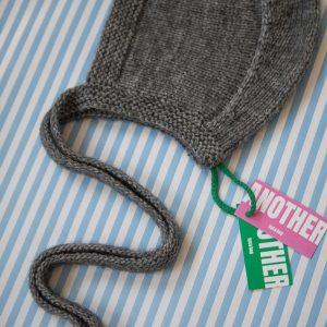 Hand-Knitted Mohair Bonnet Cozy Warmth in a Melange Grey Hue