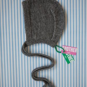 Hand-Knitted Mohair Bonnet Cozy Warmth in a Melange Grey Hue