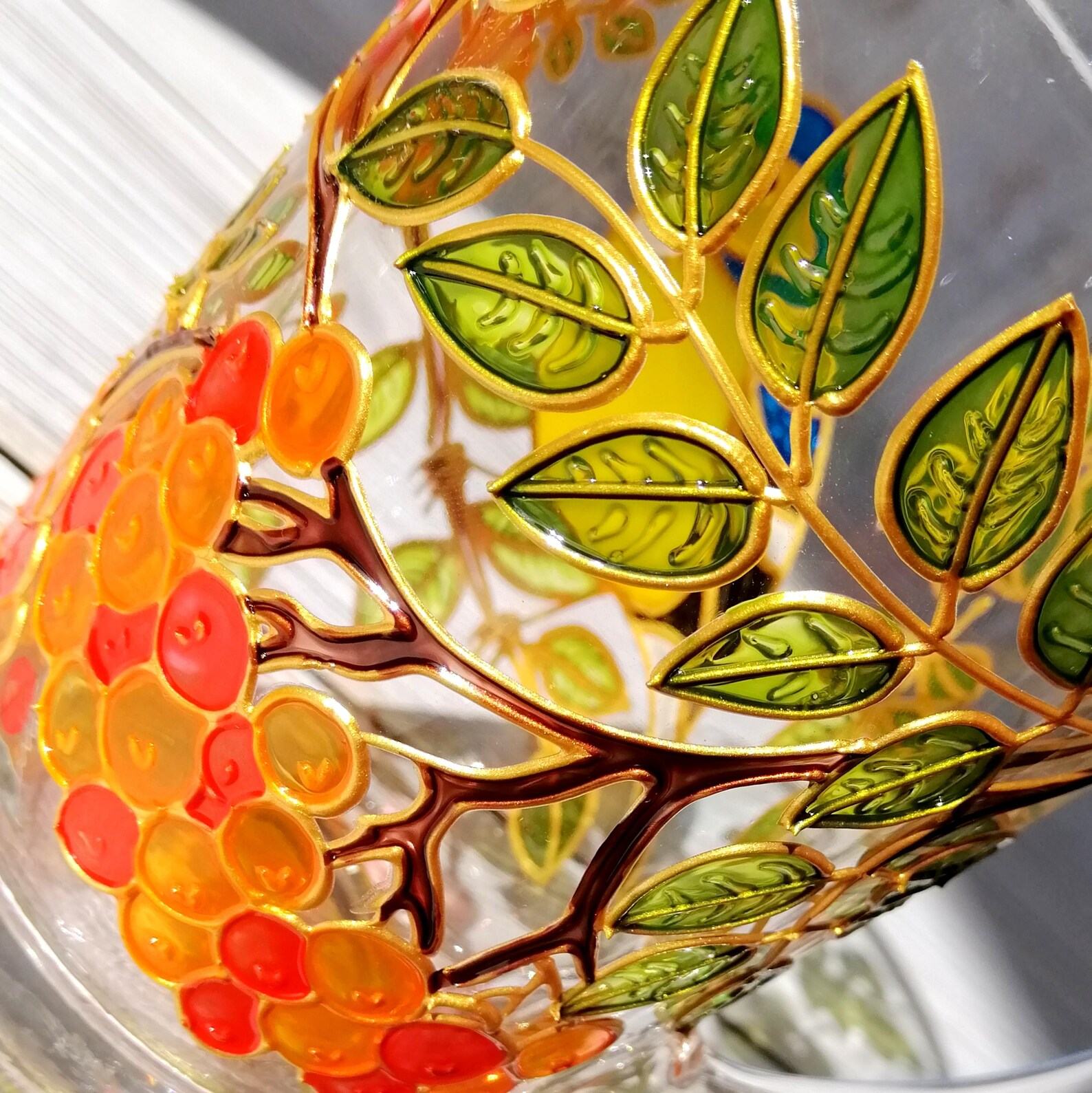 Hand-Painted Autumn Bird Mug A Thanksgiving Item for Nature Enthusiasts and Office Decor